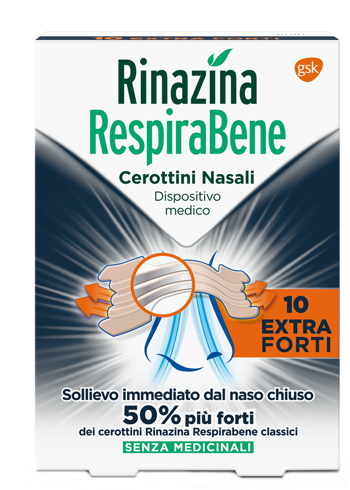 RINAZINA RESPIRABENE CEROTTI NASALI EXTRA FORTI 10 PEZZI - FarmaLucia
