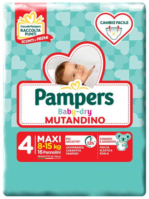 PAMPERS BABY DRY MUTANDINA MAXI 4 SMALL PACK 16 PEZZI - FarmaLucia