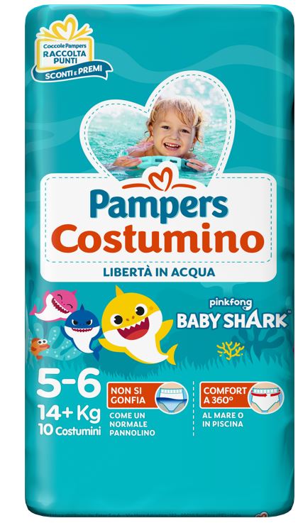 PAMPERS COSTUMINO BABY SHARK CP S 5-6 10 PEZZI - FarmaLucia