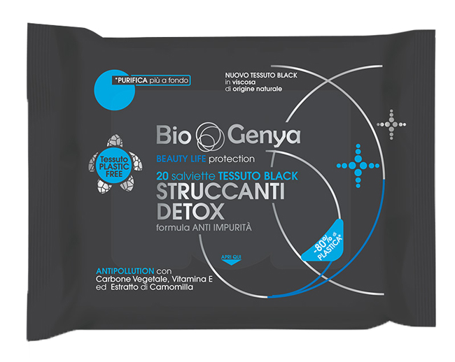 BIOGENYA BEAUTY LIFE PROTECTION 20 SALVIETTE TESSUTO BLACK STRUCCANTI DETOX - FarmaLucia