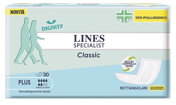 PANNOLONE LINES SPECIALIST CLASSIC RETTANGOLARE CON BARRIERA CONTROL 30 PEZZI - FarmaLucia