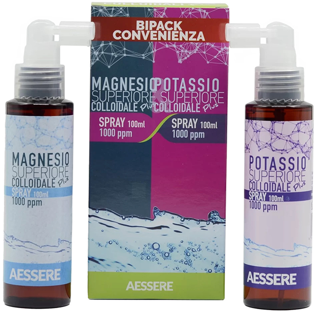 MAGNESIO SUPERIORE COLLOIDALE PLUS SPRAY 1000 PPM 100 ML + POTASSIO COLLOIDALE PLUS 1000PPM SPRAY 100 ML - FarmaLucia