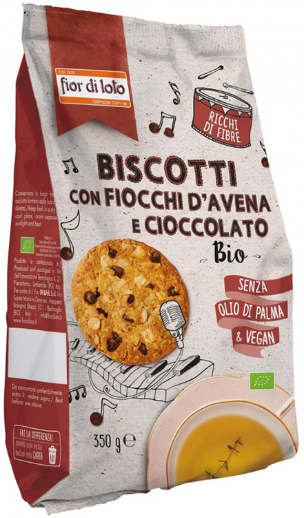 BISCOTTI CON FIOCCHI DI AVENA E CIOCCOLATO 350 G - FarmaLucia