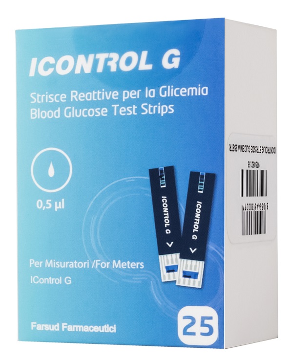 STRISCE MISURAZIONE GLICEMIA ICONTROL G 25 PEZZI - FarmaLucia