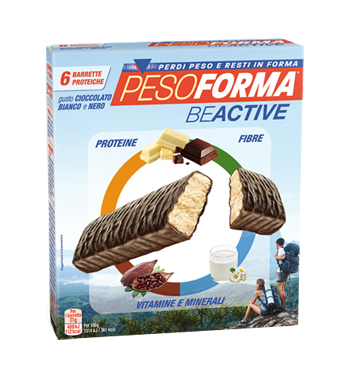PESOFORMA BEACTIVE BARRETTA CIOCCOLATO BIANCO E NERO 6 PEZZI - FarmaLucia