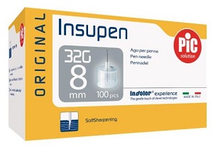 AGO PER PENNA PIC INSUPEN ORIGINAL GAUGE 32X8 MM 100 PEZZI - FarmaLucia