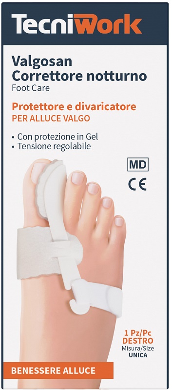 CORRETTORE NOTTURNO PER ALLUCE VALGO DESTRO MISURA UNICA VALGOSAN 1 PEZZO - FarmaLucia