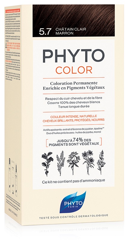PHYTOCOLOR 5,7 CASTANO CHIARO TAB LATTE + CREMA + MASCHERA + 1 PAIO DI GUANTI - FarmaLucia