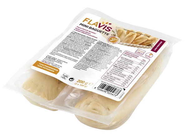FLAVIS MINI BAGUETTE PANINI BIANCHI APROTEICI 2 PEZZI DA 100 G - FarmaLucia