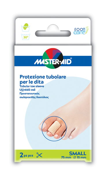 PROTEZIONE TUBOLARE IN GEL MASTER-AID FOOTCARE ELASTICIZZATO SMALL 7,5 CM 15 MM 2 PEZZI C4 - FarmaLucia