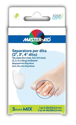 SEPARATORE DITA IN GEL MASTER-AID FOOTCARE MIX 1 SMALL + 2 MEDIUM C9 - FarmaLucia