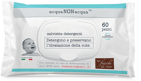 FIOCCHI DI RISO ACQUA NON ACQUA SALVIETTE DETERGENTI 60 PEZZI - Nessun limite di pezzi in acquisto - FarmaLucia