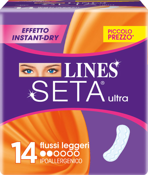 LINES SETA ULTRA ASSORBENTI PER FLUSSI LEGGERI 14 PEZZI - FarmaLucia