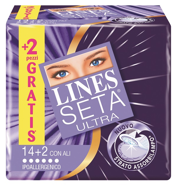 ASSORBENTE LINES SETA ULTRA CON ALI 16 PEZZI - FarmaLucia