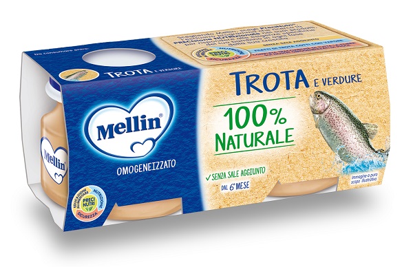 MELLIN OMOGENEIZZATO DI TROTA E VERDURE 4 X 80 G - FarmaLucia