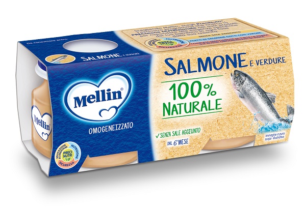 MELLIN OMOGENEIZZATO DI SALMONE E VERDURE 4 X 80 G - FarmaLucia