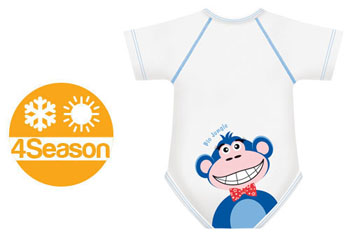 BODY 0/36M BIO COTTON 4SEASON SCIMMIA - FarmaLucia