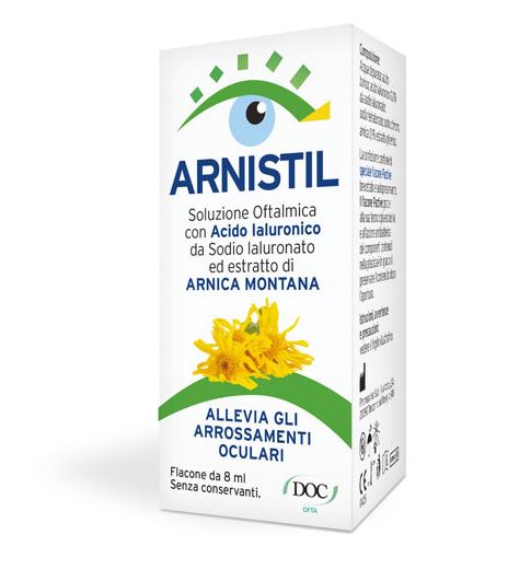 ARNISTIL SOLUZIONE OFTALMICA ACIDO IALURONICO 0,2% + ESTRATTO DI ARNICA MONTANA 0,1% FLACONE 8 ML - FarmaLucia