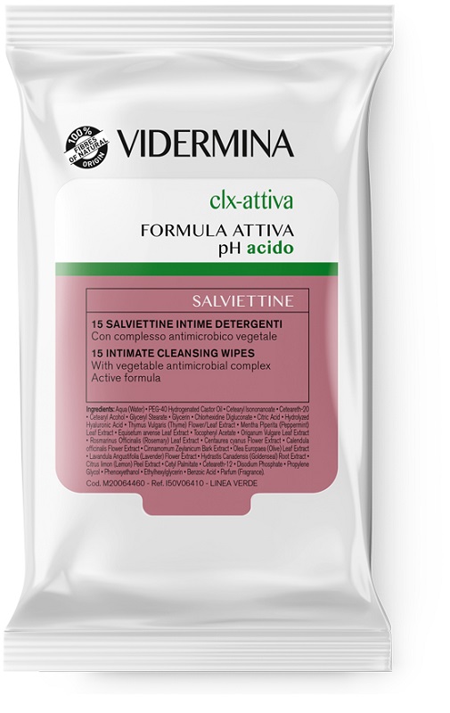 VIDERMINA CLX ATTIVA 15 SALVIETTE INTIME DETERGENTI - FarmaLucia