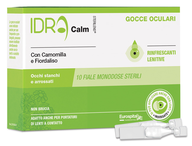 GOCCE OCULARI RINFRESCANTI STERILENS IDRA CALM CAMOMILLA E FIORDALISO 10 FIALE MONODOSE DA 0,33 ML - FarmaLucia