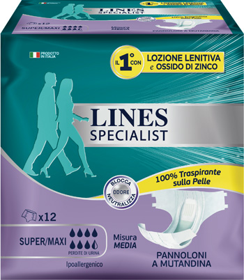 LINES SPECIALIST PANNOLONE A MUTANDA MEDIA 12 PEZZI - FarmaLucia