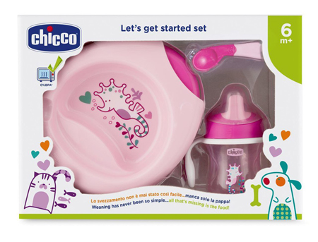 CHICCO SET PAPPA 6M+ ROSA CON CUCCHIAIO ROSA - FarmaLucia