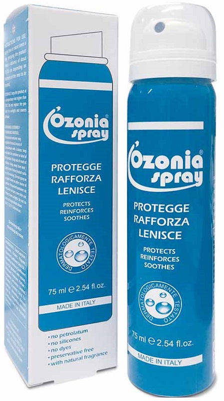 OZONIA SPRAY A BASE DI OLIO OZONIZZATO PER CUTE E MUCOSE ARROSSATE INFIAMMATE DISTROFICHE SENSIBILI 75 ML - FarmaLucia