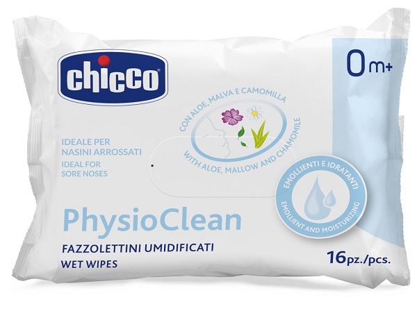 CHICCO FAZZOLETTINI UMIDIFICATI PHYSIOCLEAN 16 PEZZI - FarmaLucia