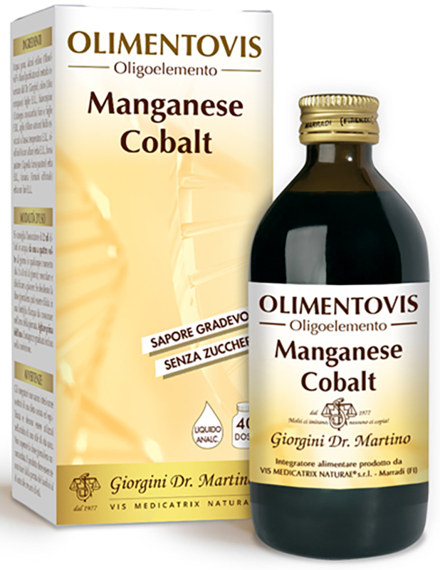 OLIMENTOVIS OLIGOELEMENTO MANGANESE COBALT LIQUIDO ANALCOLICO SENZA ZUCCHERI 200 ML 40 DOSI - FarmaLucia