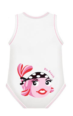 BODY 0/36M BIO COTTON SUMMER BEACH PESCE PINK - FarmaLucia