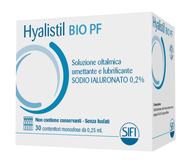 HYALISTIL BIO PF SOLUZIONE OFTALMICA PHOSPHATE FREE MONODOSE A BASE DI ACIDO IALURONICO 0,2% 30 FLACONCINI 0,25 ML - FarmaLucia