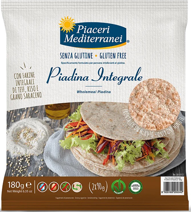 PIACERI MEDIT PIADINA INTEGRALE 180 G - FarmaLucia