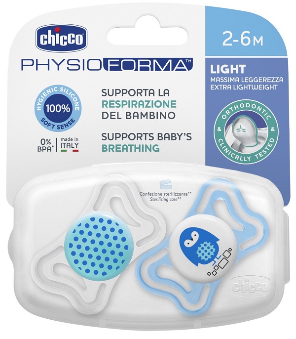CHICCO SUCCHIETTO LIGHT BOY SILICONE 2-6 MESI 2 PEZZI - FarmaLucia