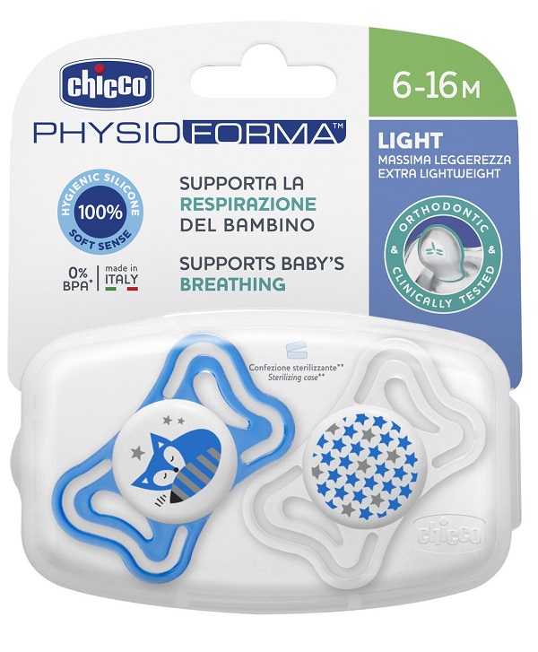 CHICCO SUCCHIETTO LIGHT BOY SILICONE 6-16 MESI 2 PEZZI - FarmaLucia