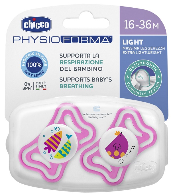 CHICCO SUCCHIETTO LIGHT GIRL SILICONE 16-36 MESI 2 PEZZI - FarmaLucia