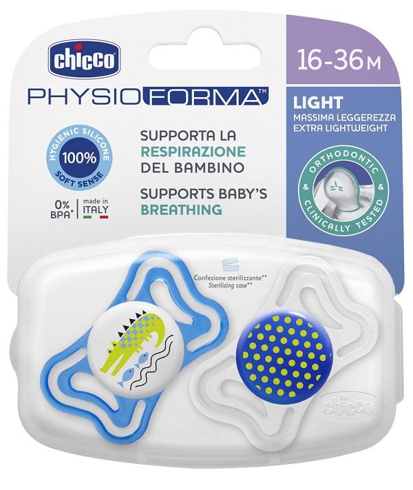 CHICCO SUCCHIETTO LIGHT BOY SILICONE 16-36 MESI 2 PEZZI - FarmaLucia