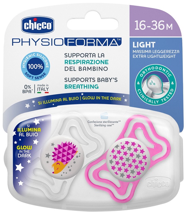 CHICCO SUCCHIETTO LIGHT LUM SILICONE 16-36 MESI 2 PEZZI - FarmaLucia