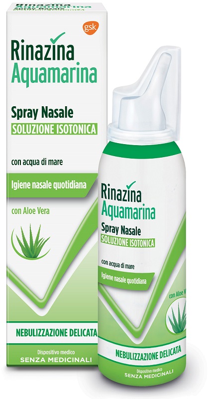 RINAZINA AQUAMARINA ISOTONICA ALOE SPRAY NEBULIZZAZIONE DELICATA 100 ML - FarmaLucia