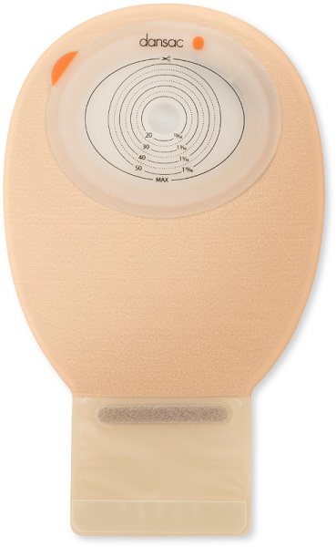 DANSAC NOVALIFE TRE 1 SACCA APERTA OPACA PIANA MIDI PER ILEOSTOMIA CON FINESTRA RITAGLIABILE 15-55X70 MM 420 ML 30 PEZZI - FarmaLucia