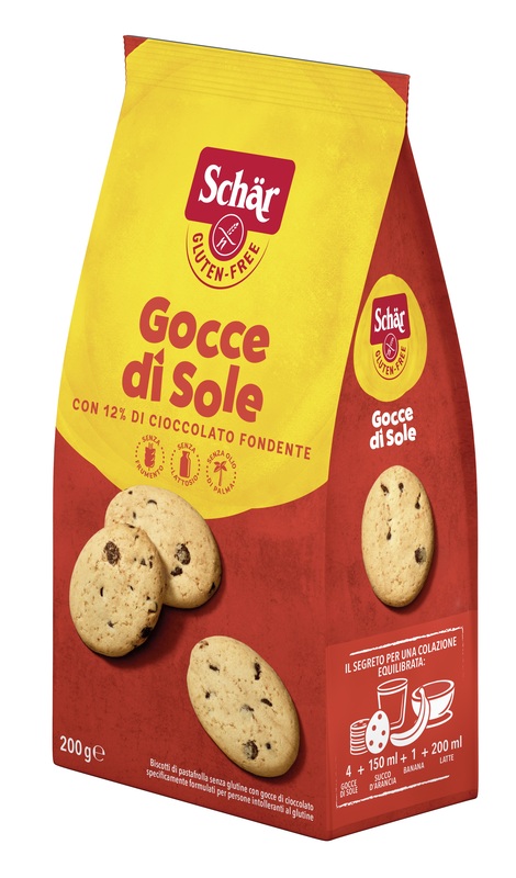 SCHAR GOCCE DI SOLE BISCOTTI DI PASTAFROLLA CON GOCCE DI CIOCCOLATO FONDENTE SENZA LATTOSIO 200 G - FarmaLucia