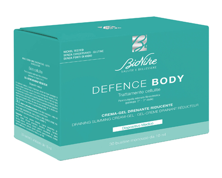 DEFENCE BODY TRATTAMENTO CELLULITE CREMA GEL DRENANTE RIDUCENTE 30 BUSTINE DA 10 ML - FarmaLucia