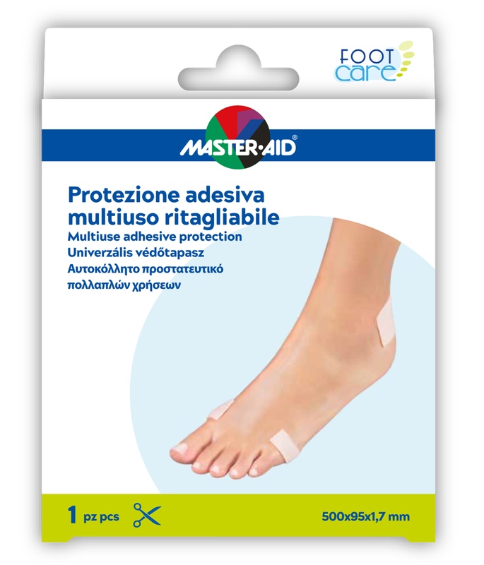 PROTEZIONE ADESIVA MULTIUSO MASTER-AID FOOTCARE RITAGLIABILE 50X9,5 CM A6 - FarmaLucia