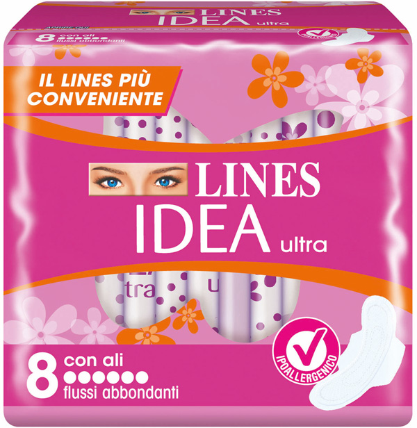 IDEA ULTRA ASSORBENTE FLUSSI ABBONDANTI CON ALI 8 PEZZI - FarmaLucia