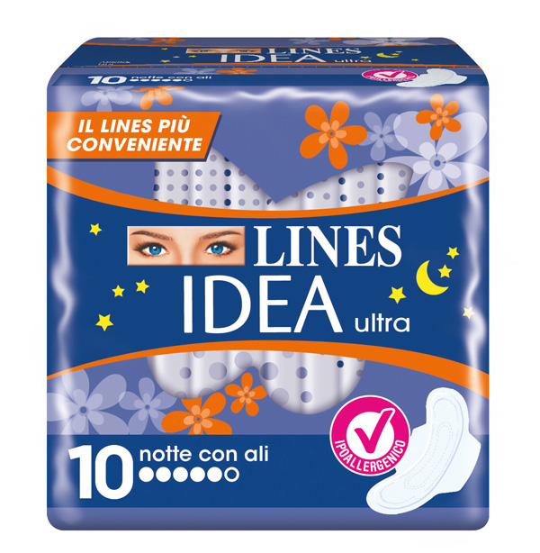 IDEA ULTRA ASSORBENTE NOTTE CON ALI 10 PEZZI - FarmaLucia