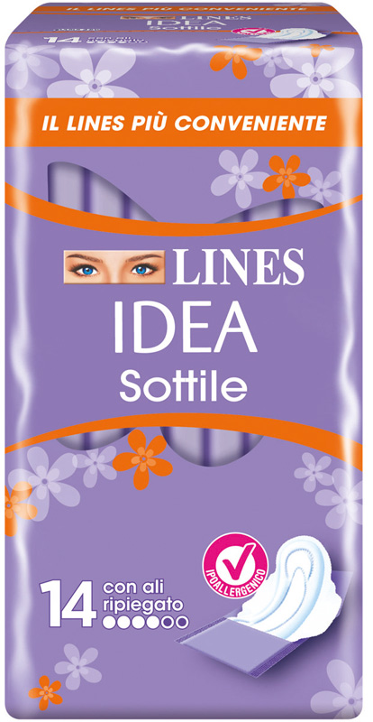 LINES IDEA ASSORBENTE SOTTILE RIPIEGATO CON ALI 14 PEZZI - FarmaLucia