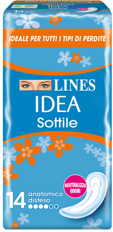 LINES IDEA ASSORBENTE SOTTILE DISTESO ANATOMICO 14 PEZZI - FarmaLucia