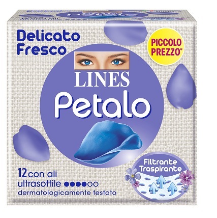 LINES PETALO BLU ASSORBENTE CON ALI 12 PEZZI - FarmaLucia