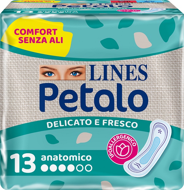 LINES PETALO BLU ASSORBENTE ANATOMICO 13 PEZZI - FarmaLucia