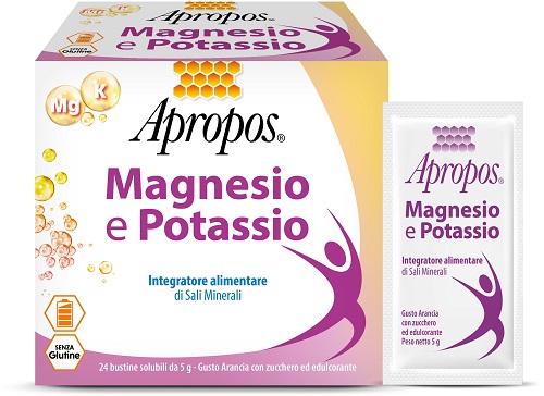 APROPOS MAGNESIO POTASSIO 24 BUSTINE DA 5 G GUSTO ARANCIA - FarmaLucia