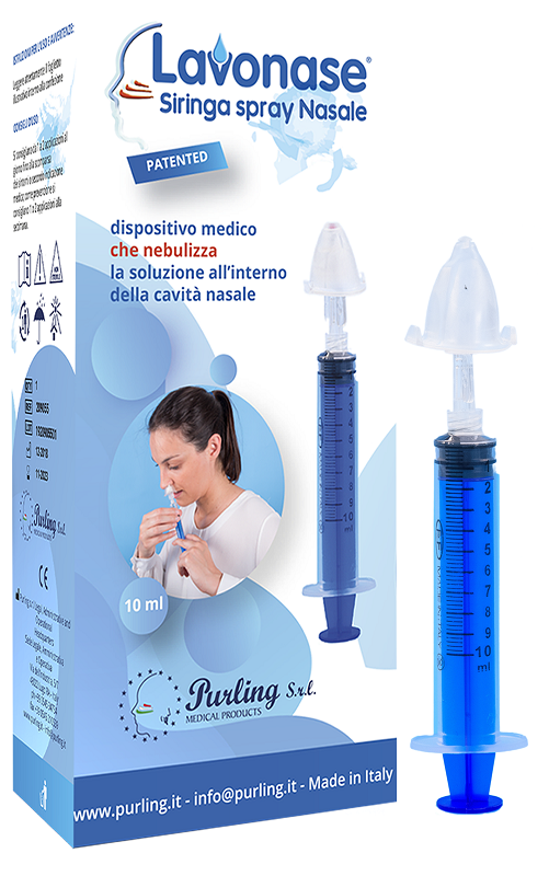 LAVONASE SIRINGA SPRAY NASALE NON STERILE 10 ML LUER-LOCK CON CAPPUCCIO + UGELLO NASALE CON RACCORDO LUER-LOCK + PERFORATORE CON VALVOLA NON RITORNO CON TAPPO - FarmaLucia